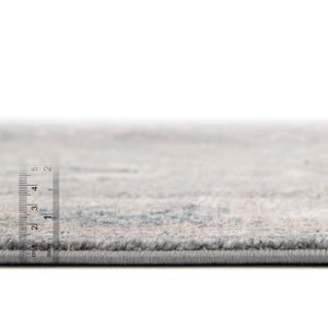 Gray 5' x 5' Salzburg Round Area Rug Stain Resistant Easy Clean Traditional Classic Design Durable Carpet for Affordable Interior Home Decorating for Sale at Rug Engine