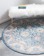 Light Blue 4' 1 x 4' 1 Salzburg Round Area Rug