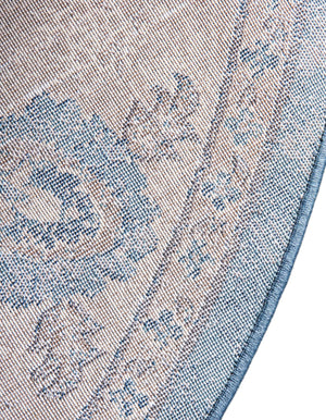 Light Blue 4' 1 x 4' 1 Salzburg Round Area Rug