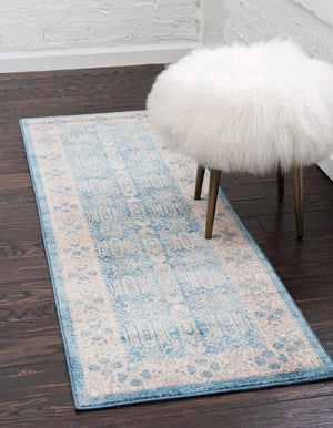 Light Blue 2' 7 x 10' Salzburg Runner Area Rug