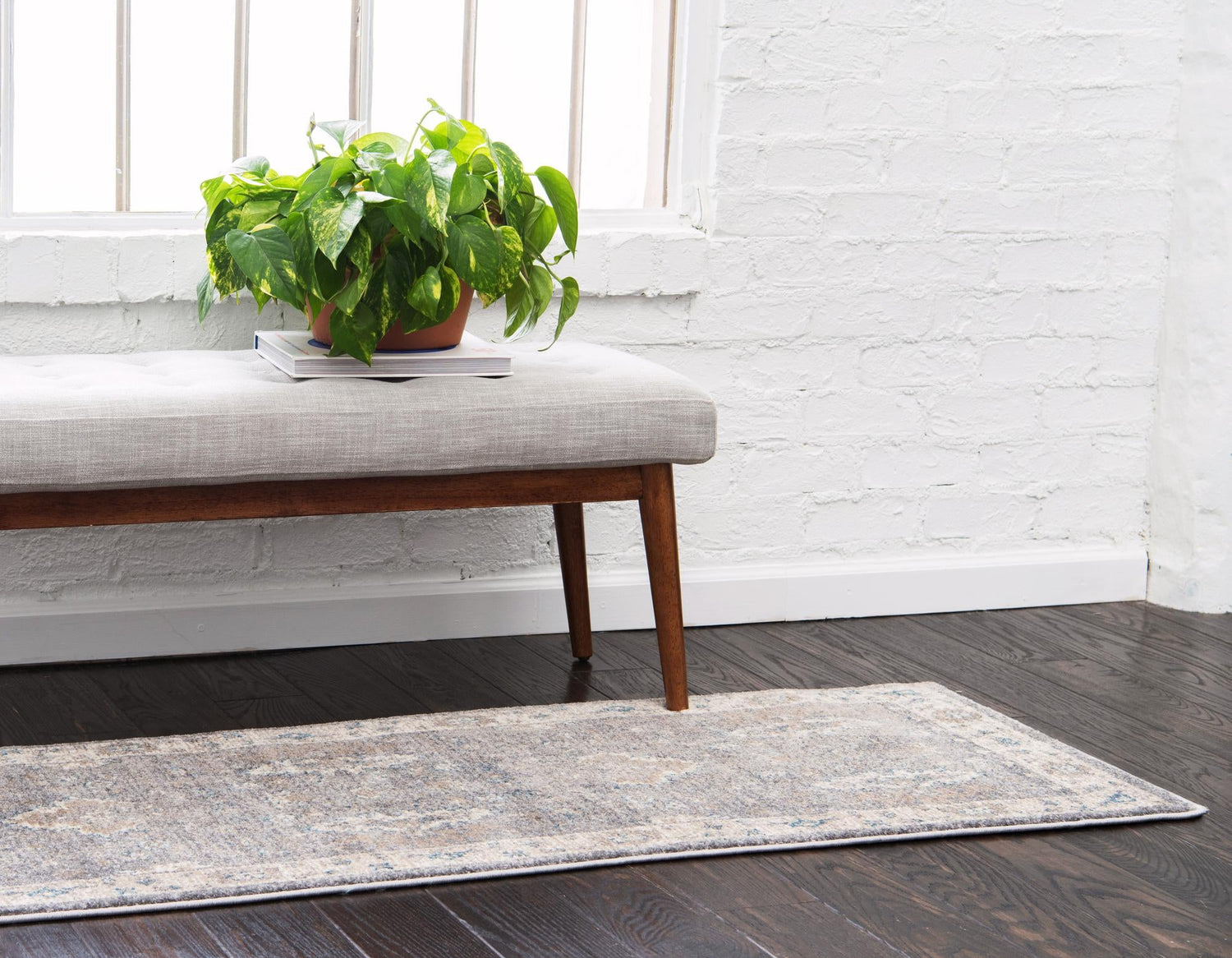 Gray 2' x 6' 1 Salzburg Runner Area Rug Stain Resistant Easy Clean Traditional Classic Design Durable Carpet for Affordable Interior Home Decorating for Sale at Rug Engine