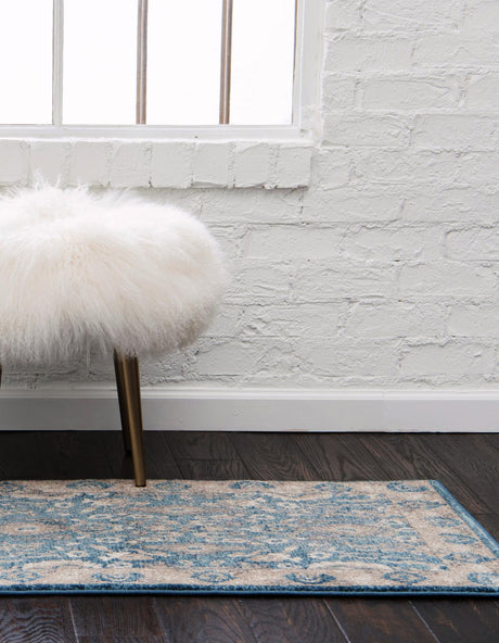 Light Blue 2' 7 x 10' Salzburg Runner Area Rug