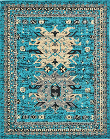 Turquoise 7' 10 x 10' Taftan Rectangle Area Rug
