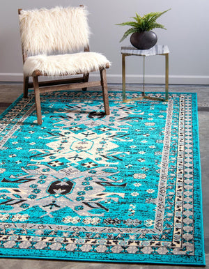 Turquoise 10' x 13' 1 Taftan Rectangle Area Rug