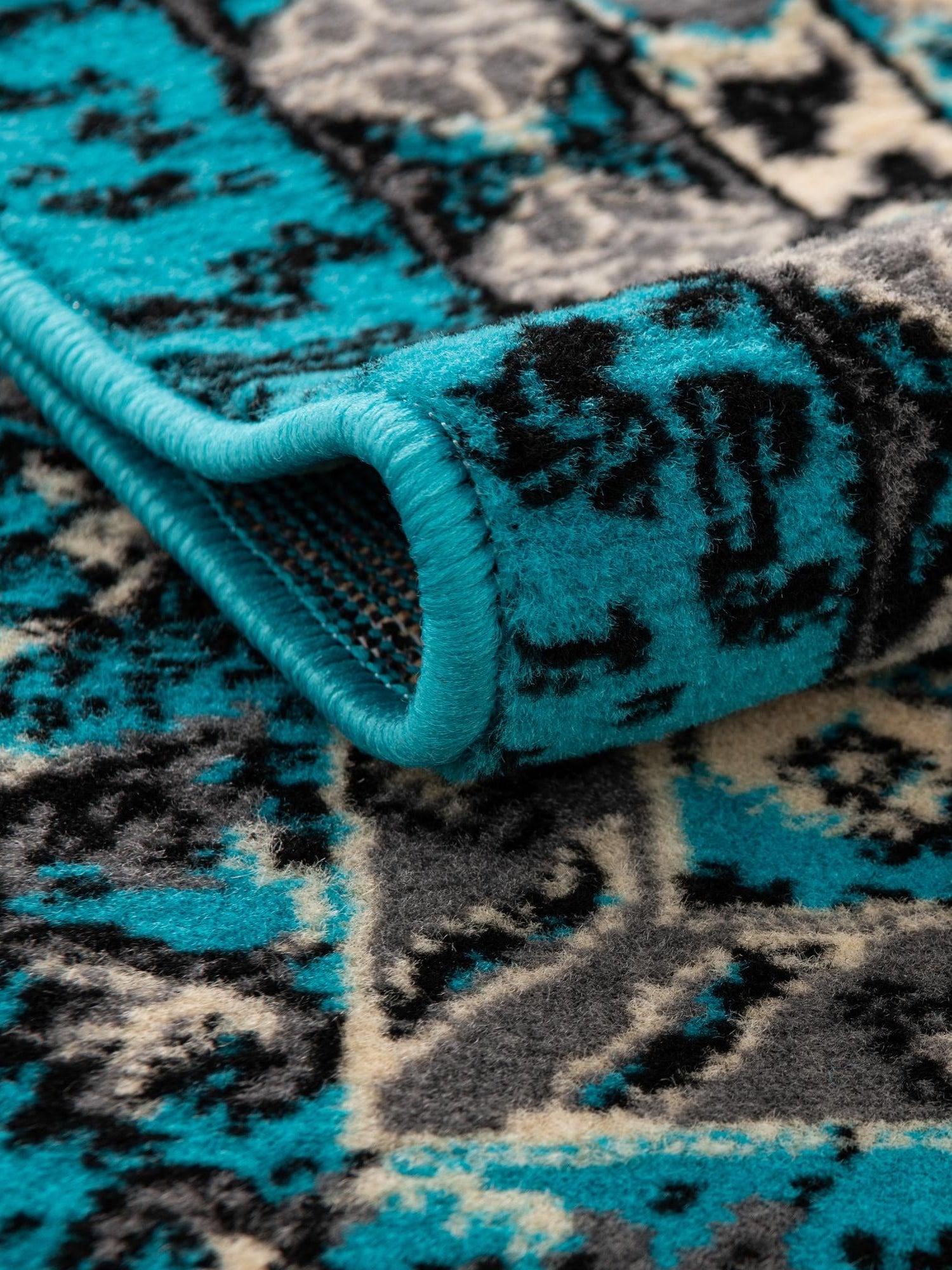 Turquoise 9' x 12' Taftan Rectangle Area Rug