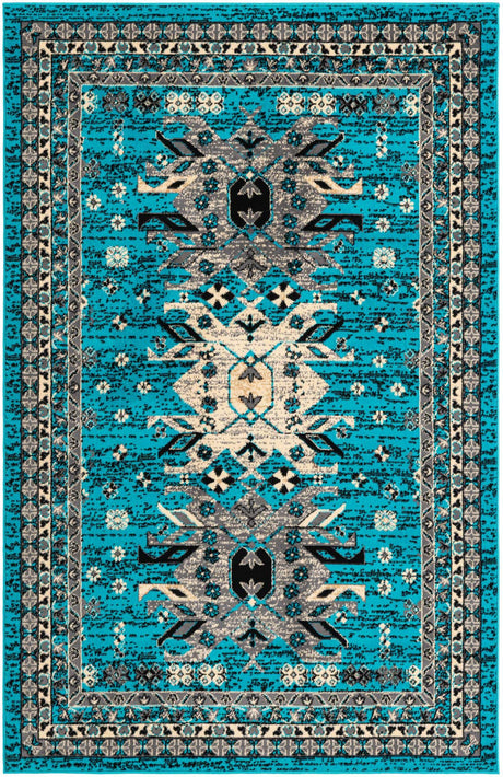 Turquoise 5' 3 x 8' Taftan Rectangle Area Rug