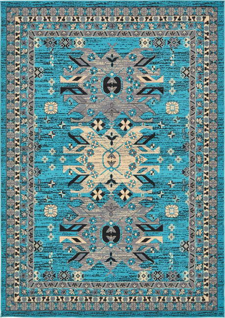 Turquoise 7' 1 x 10' Taftan Rectangle Area Rug