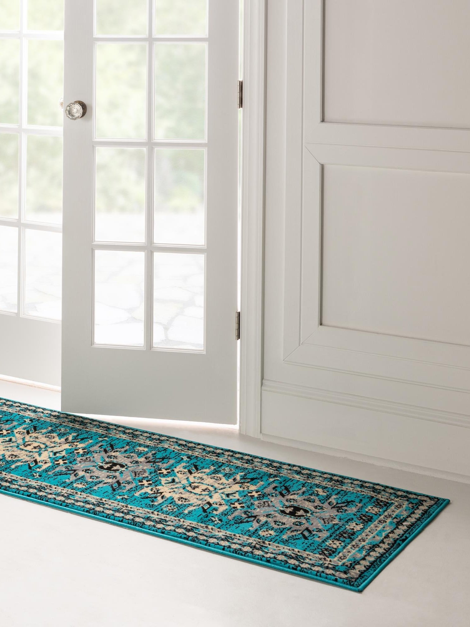 Turquoise 2' x 8' 2 Taftan Runner Area Rug