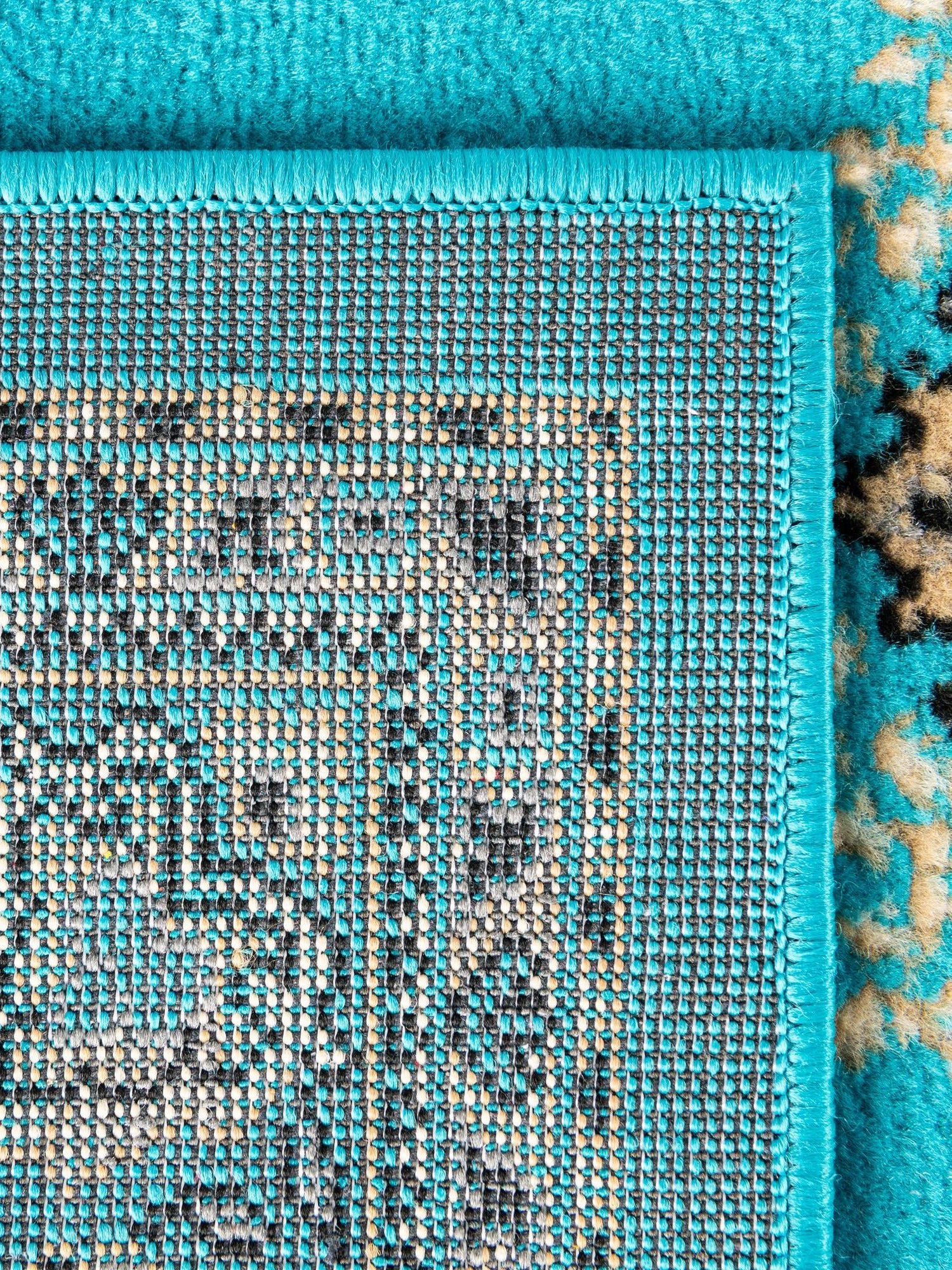 Turquoise 2' x 8' 2 Reza Runner Area Rug 100% Polypropylene Easy Clean Traditional Motif Classic Carpet for Home Interiors for Sale at Rug Engine