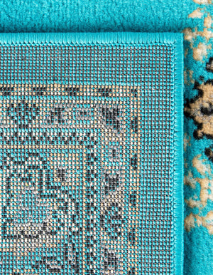 Turquoise 2' x 8' 2 Reza Runner Area Rug 100% Polypropylene Easy Clean Traditional Motif Classic Carpet for Home Interiors for Sale at Rug Engine