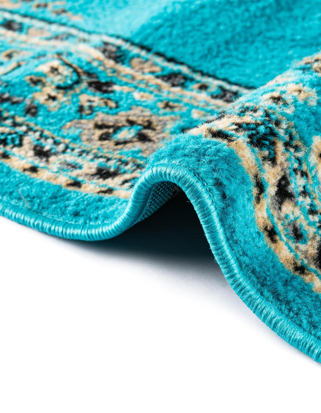 Turquoise 2' x 8' 2 Reza Runner Area Rug 100% Polypropylene Easy Clean Traditional Motif Classic Carpet for Home Interiors for Sale at Rug Engine
