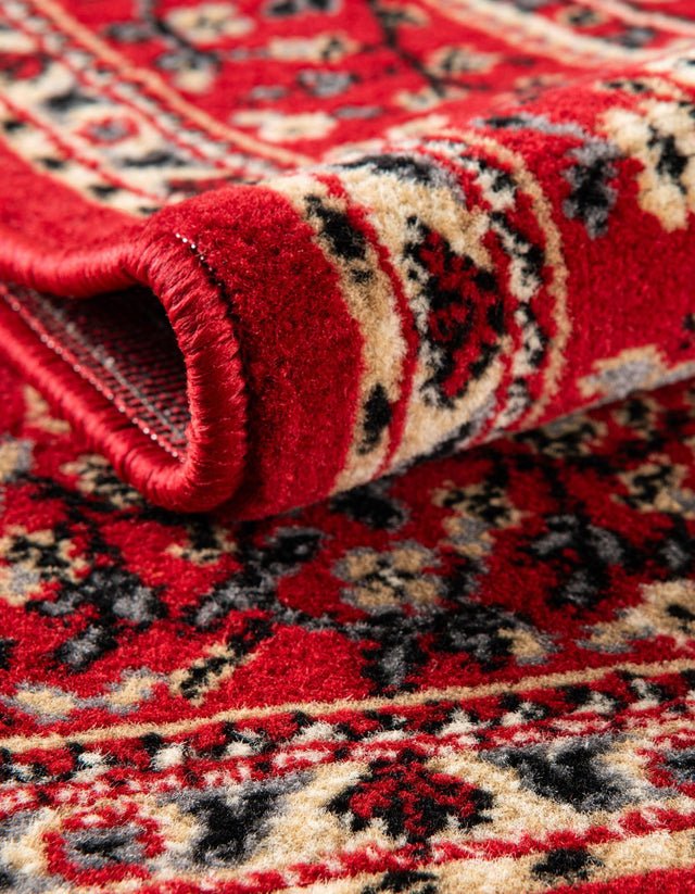 Red 7' 1 x 10' Reza Rectangle Area Rug 100% Polypropylene Easy Clean Traditional Motif Classic Carpet for Home Interiors for Sale at Rug Engine