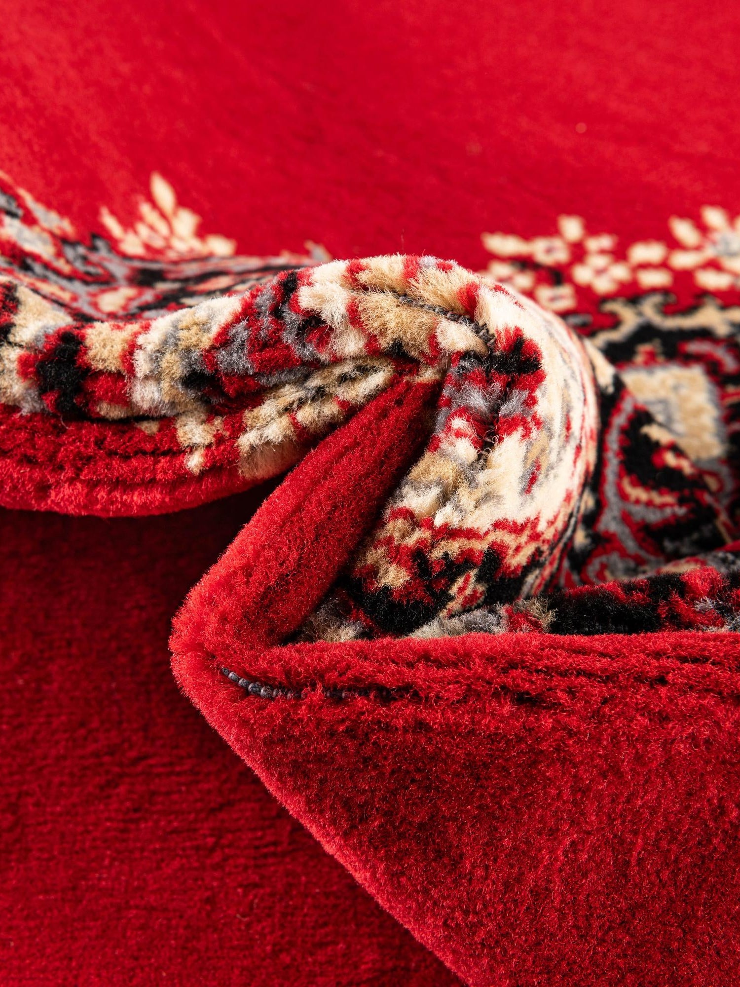 Red 2' x 3' 1 Reza Rectangle Area Rug 100% Polypropylene Easy Clean Traditional Motif Classic Carpet for Home Interiors for Sale at Rug Engine