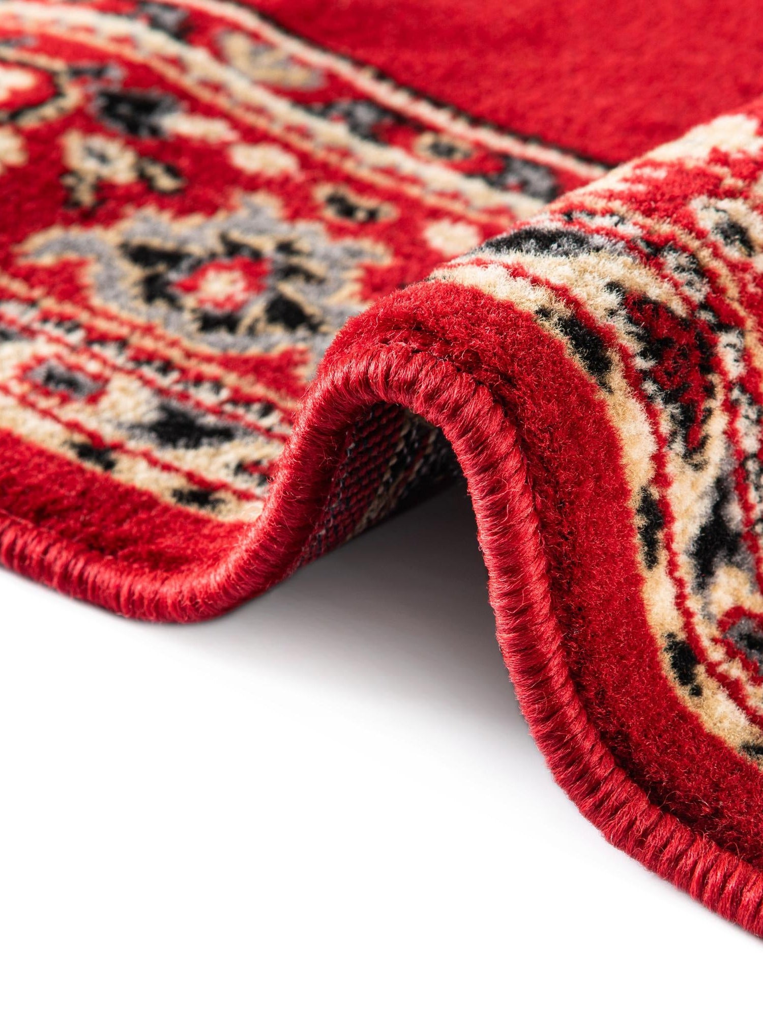 Red 2' x 3' 1 Reza Rectangle Area Rug 100% Polypropylene Easy Clean Traditional Motif Classic Carpet for Home Interiors for Sale at Rug Engine