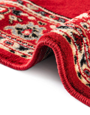 Red 2' x 3' 1 Reza Rectangle Area Rug 100% Polypropylene Easy Clean Traditional Motif Classic Carpet for Home Interiors for Sale at Rug Engine