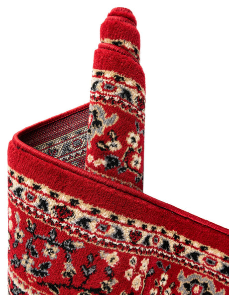 Red 2' x 3' 1 Reza Rectangle Area Rug 100% Polypropylene Easy Clean Traditional Motif Classic Carpet for Home Interiors for Sale at Rug Engine