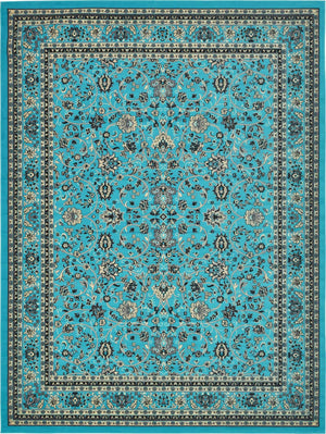 Turquoise 10' x 13' 1 Sialk Hill Rectangle Area Rug 100% Polypropylene Durable Easy Clean Classic Traditional Design Carpet for Interior Design for Sale at Rug Engine