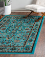 Turquoise 7' 10 x 10' Sialk Hill Rectangle Area Rug 100% Polypropylene Durable Easy Clean Classic Traditional Design Carpet for Interior Design for Sale at Rug Engine