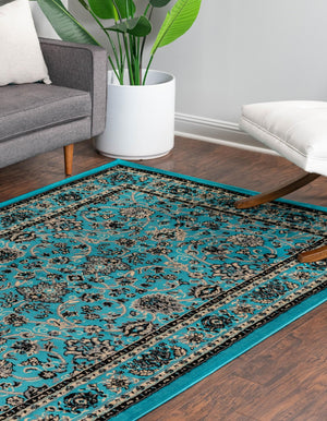 Turquoise 10' x 13' 1 Sialk Hill Rectangle Area Rug 100% Polypropylene Durable Easy Clean Classic Traditional Design Carpet for Interior Design for Sale at Rug Engine