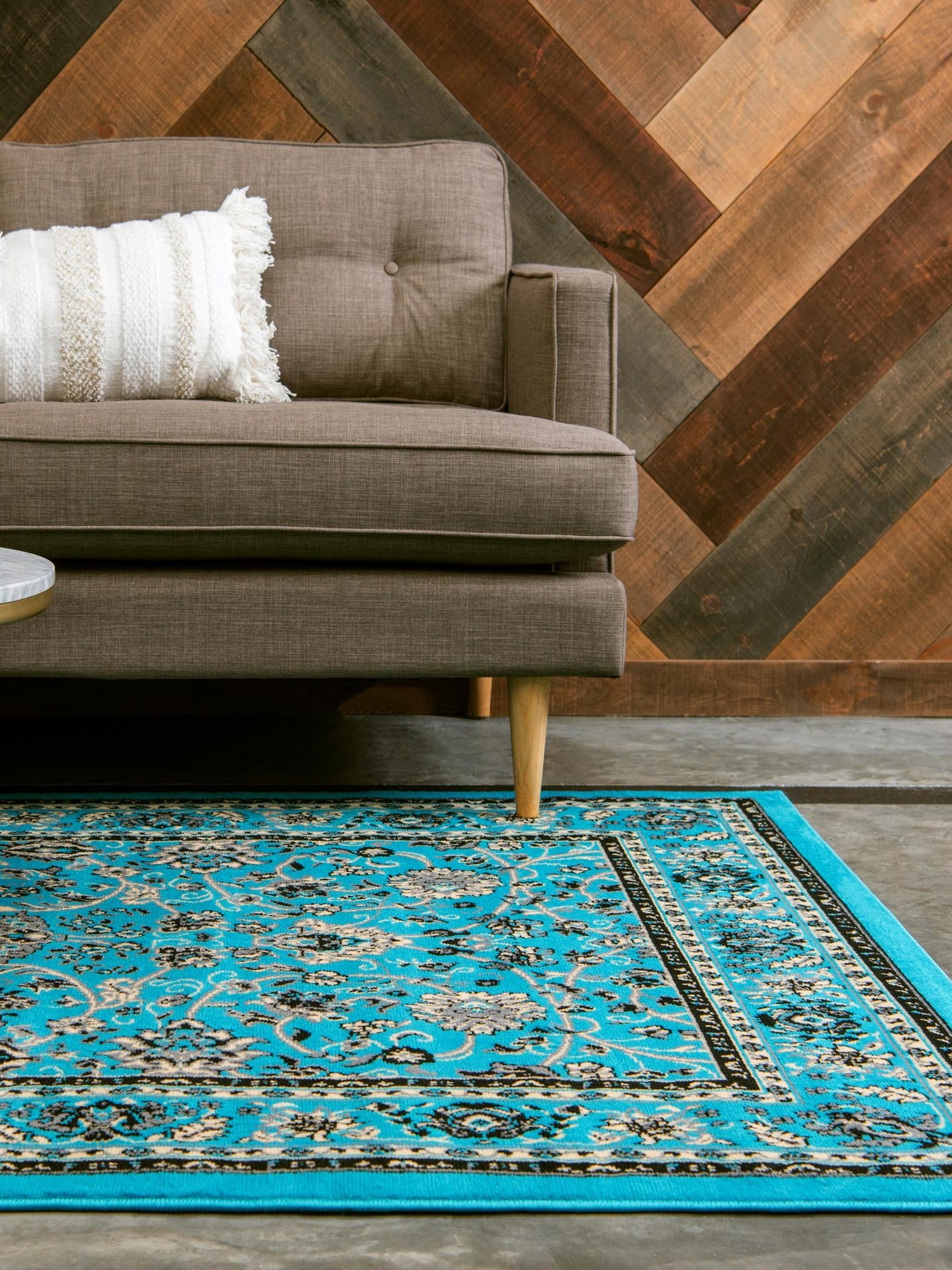 Turquoise 6' 1 x 9' Sialk Hill Rectangle Area Rug 100% Polypropylene Durable Easy Clean Classic Traditional Design Carpet for Interior Design for Sale at Rug Engine