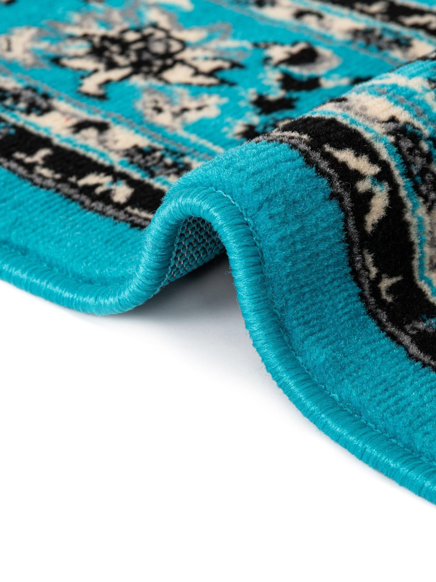 Turquoise 7' 1 x 10' Sialk Hill Rectangle Area Rug 100% Polypropylene Durable Easy Clean Classic Traditional Design Carpet for Interior Design for Sale at Rug Engine