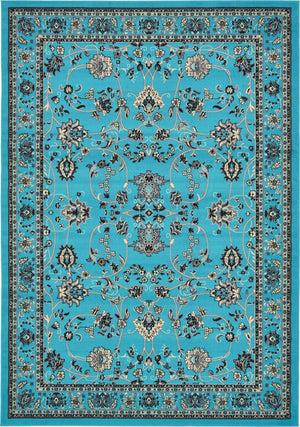 Turquoise 7' 1 x 10' Sialk Hill Rectangle Area Rug 100% Polypropylene Durable Easy Clean Classic Traditional Design Carpet for Interior Design for Sale at Rug Engine