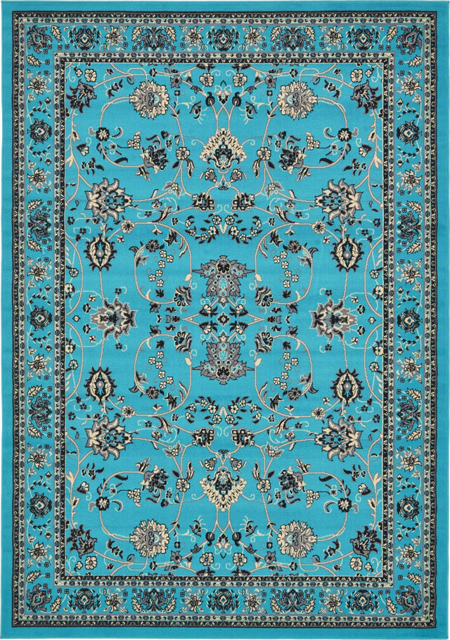 Turquoise 7' 1 x 10' Sialk Hill Rectangle Area Rug 100% Polypropylene Durable Easy Clean Classic Traditional Design Carpet for Interior Design for Sale at Rug Engine
