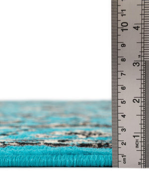 Turquoise 2' 7 x 10' Sialk Hill Runner Area Rug 100% Polypropylene Durable Easy Clean Classic Traditional Design Carpet for Interior Design for Sale at Rug Engine