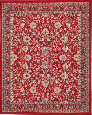 Red 7' 10 x 10' Sialk Hill Rectangle Area Rug 100% Polypropylene Durable Easy Clean Classic Traditional Design Carpet for Interior Design for Sale at Rug Engine