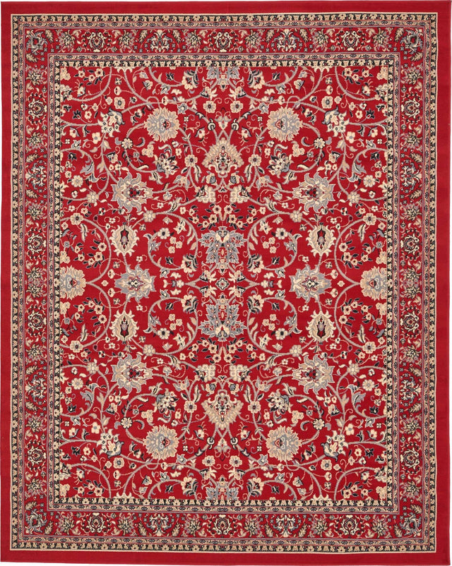 Red 7' 10 x 10' Sialk Hill Rectangle Area Rug 100% Polypropylene Durable Easy Clean Classic Traditional Design Carpet for Interior Design for Sale at Rug Engine