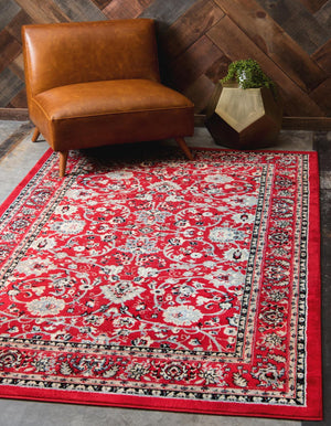Red 7' 1 x 10' Sialk Hill Rectangle Area Rug 100% Polypropylene Durable Easy Clean Classic Traditional Design Carpet for Interior Design for Sale at Rug Engine