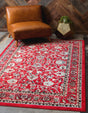 Red 5' 3 x 8' Sialk Hill Rectangle Area Rug 100% Polypropylene Durable Easy Clean Classic Traditional Design Carpet for Interior Design for Sale at Rug Engine