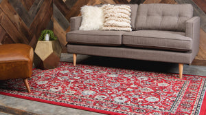 Red 7' 1 x 10' Sialk Hill Rectangle Area Rug 100% Polypropylene Durable Easy Clean Classic Traditional Design Carpet for Interior Design for Sale at Rug Engine