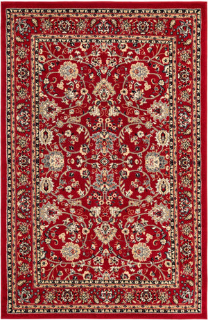 Red 5' 3 x 8' Sialk Hill Rectangle Area Rug 100% Polypropylene Durable Easy Clean Classic Traditional Design Carpet for Interior Design for Sale at Rug Engine