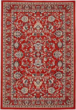Red 6' 1 x 9' Sialk Hill Rectangle Area Rug 100% Polypropylene Durable Easy Clean Classic Traditional Design Carpet for Interior Design for Sale at Rug Engine