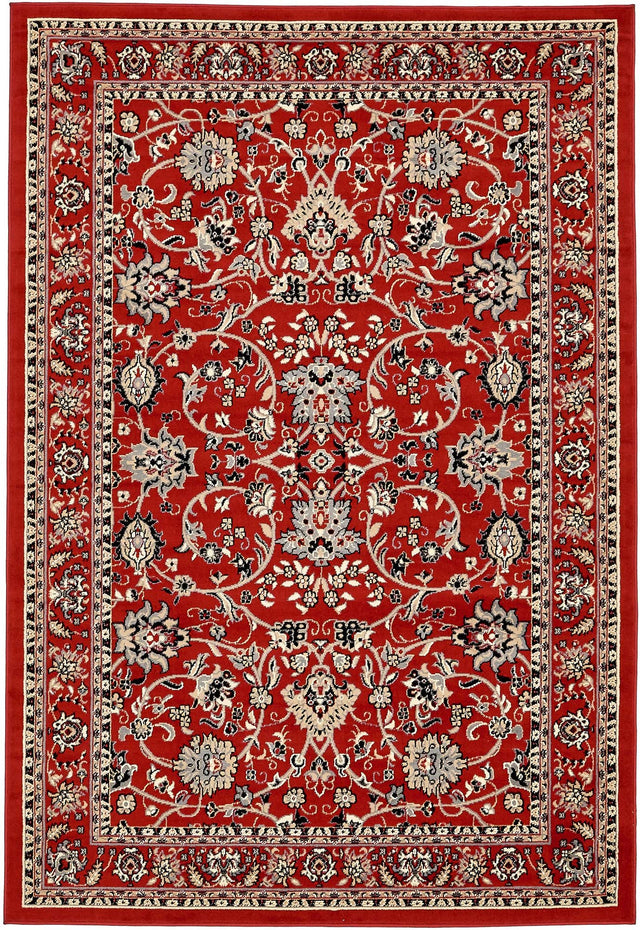 Red 6' 1 x 9' Sialk Hill Rectangle Area Rug 100% Polypropylene Durable Easy Clean Classic Traditional Design Carpet for Interior Design for Sale at Rug Engine