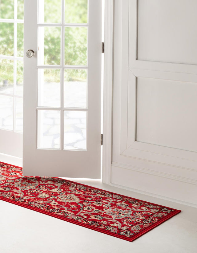 Red 2' x 8' 2 Sialk Hill Runner Area Rug 100% Polypropylene Durable Easy Clean Classic Traditional Design Carpet for Interior Design for Sale at Rug Engine