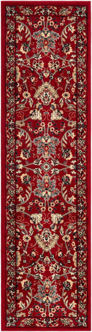 Red 2' x 8' 2 Sialk Hill Runner Area Rug 100% Polypropylene Durable Easy Clean Classic Traditional Design Carpet for Interior Design for Sale at Rug Engine