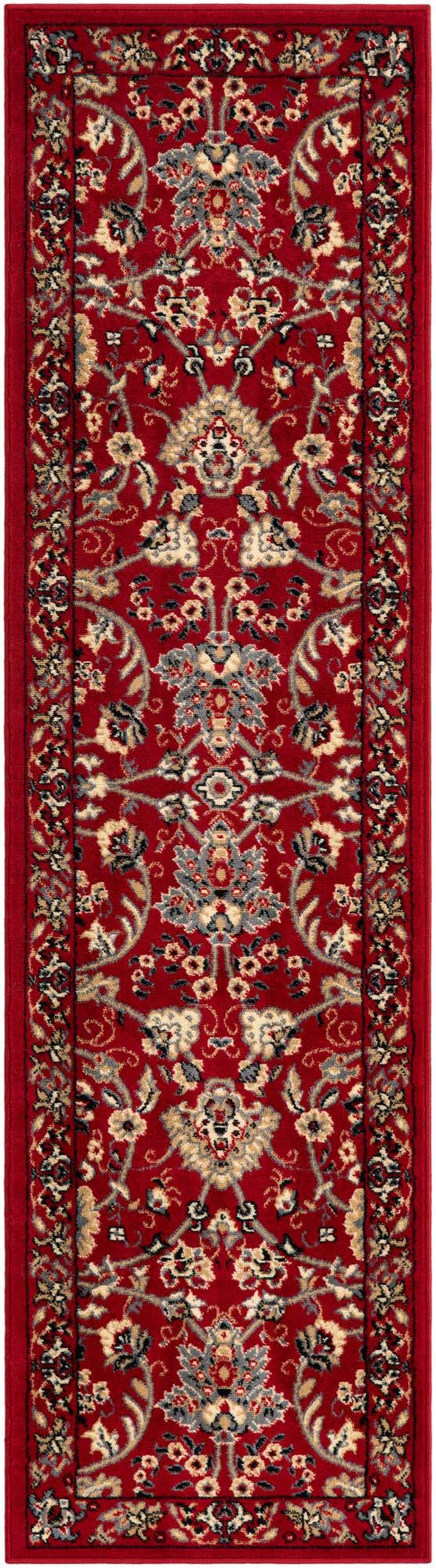 Red 2' x 8' 2 Sialk Hill Runner Area Rug 100% Polypropylene Durable Easy Clean Classic Traditional Design Carpet for Interior Design for Sale at Rug Engine