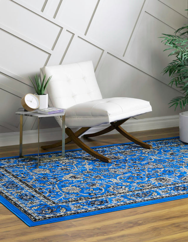 Dark Blue 6' 1 x 9' Sialk Hill Rectangle Rug