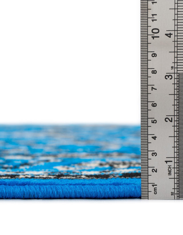 Dark Blue 6' 1 x 9' Sialk Hill Rectangle Rug