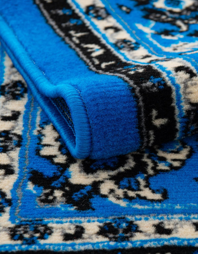 Dark Blue 10' x 13' 1 Sialk Hill Rectangle Area Rug 100% Polypropylene Durable Easy Clean Classic Traditional Design Carpet for Interior Design for Sale at Rug Engine