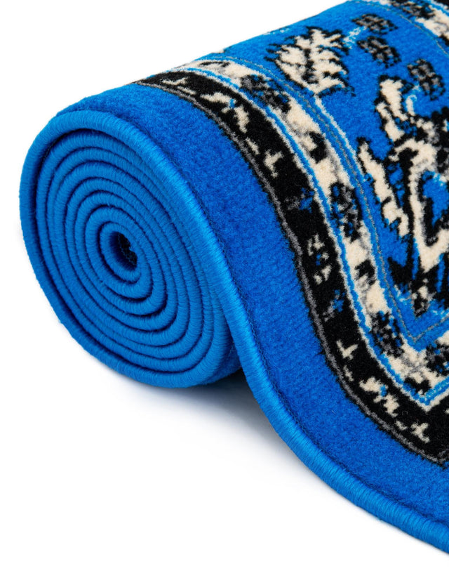 Dark Blue 4' 1 x 6' 1 Sialk Hill Rectangle Area Rug 100% Polypropylene Durable Easy Clean Classic Traditional Design Carpet for Interior Design for Sale at Rug Engine