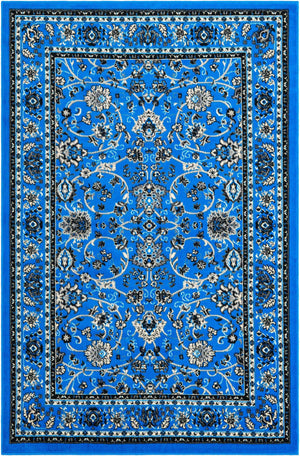 Dark Blue 5' 3 x 8' Sialk Hill Rectangle Area Rug 100% Polypropylene Durable Easy Clean Classic Traditional Design Carpet for Interior Design for Sale at Rug Engine