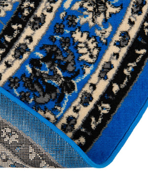 Dark Blue 7' 10 x 7' 10 Sialk Hill Round Area Rug 100% Polypropylene Durable Easy Clean Classic Traditional Design Carpet for Interior Design for Sale at Rug Engine