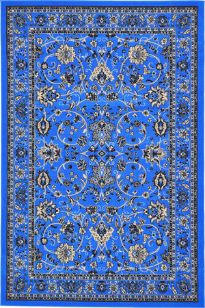 Dark Blue 6' 1 x 9' Sialk Hill Rectangle Rug
