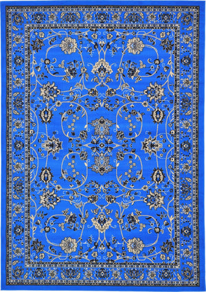 Dark Blue 7' 1 x 10' Sialk Hill Rectangle Area Rug 100% Polypropylene Durable Easy Clean Classic Traditional Design Carpet for Interior Design for Sale at Rug Engine