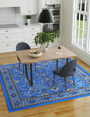 Dark Blue 8' x 8' Sialk Hill Square Rug