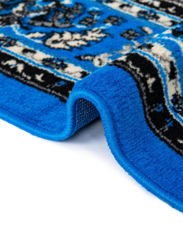 Dark Blue 2' x 8' 2 Sialk Hill Runner Area Rug 100% Polypropylene Durable Easy Clean Classic Traditional Design Carpet for Interior Design for Sale at Rug Engine