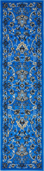 Dark Blue 2' x 8' 2 Sialk Hill Runner Area Rug 100% Polypropylene Durable Easy Clean Classic Traditional Design Carpet for Interior Design for Sale at Rug Engine